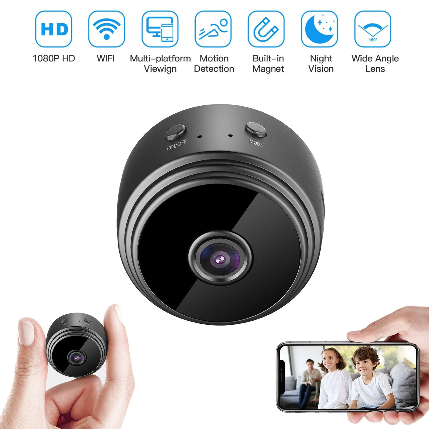 Mini Camera WiFi Camera 1080p HD Audio Recording